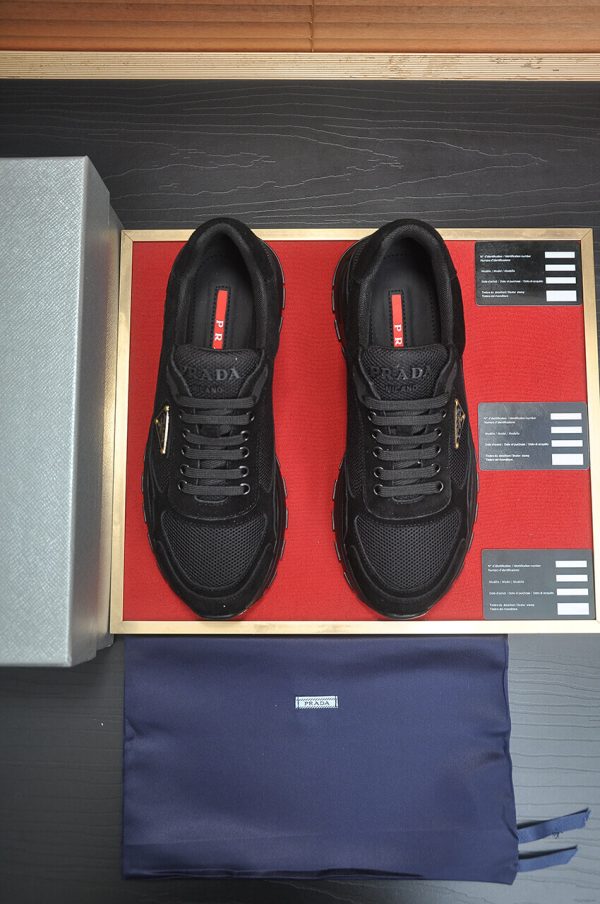 Black & Gold Prada Prax 2.0 Sneakers