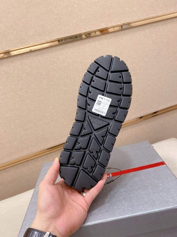 Prada Black Technical Mesh and Leather Sneakers