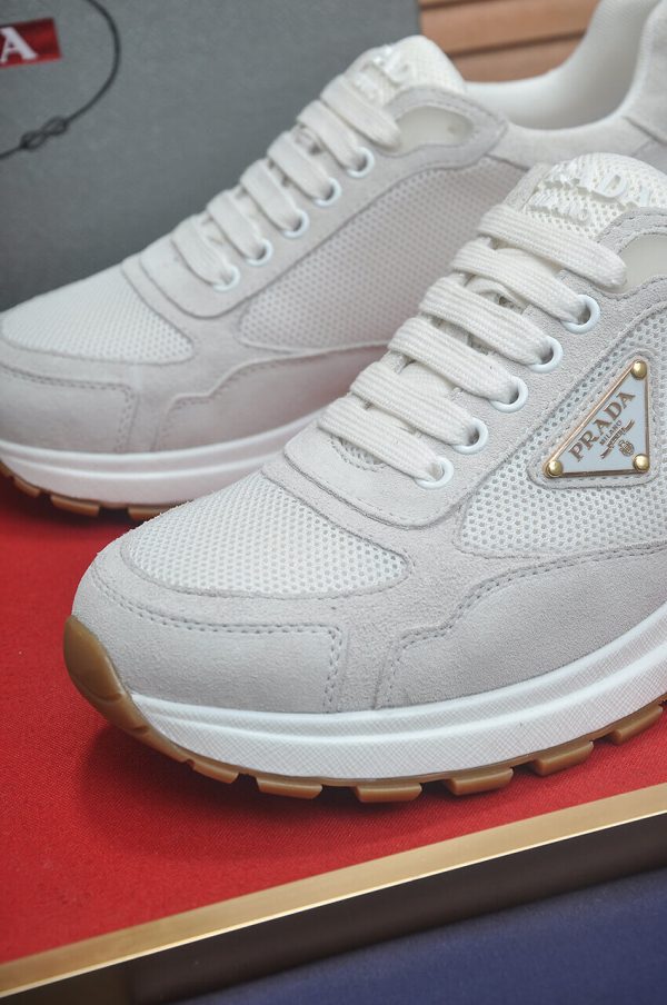 White & Silver Prada Prax 2.0 Sneakers