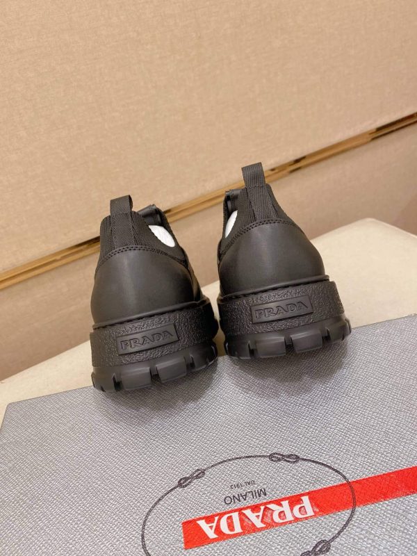 Prada Black Technical Mesh and Leather Sneakers