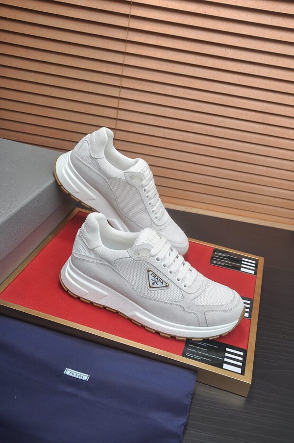White & Silver Prada Prax 2.0 Sneakers