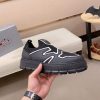 Prada Black Techno Knit and Leather Sneakers