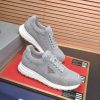 Prada Prax 2.0 Re-Nylon and Suede Sneaker in a gray colorway.