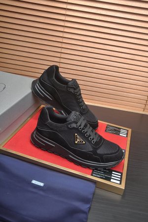 Black & Gold Prada Prax 2.0 Sneakers