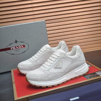 White & Silver Prada Prax 2.0 Sneakers