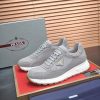Prada Prax 2.0 Re-Nylon and Suede Sneaker in a gray colorway.