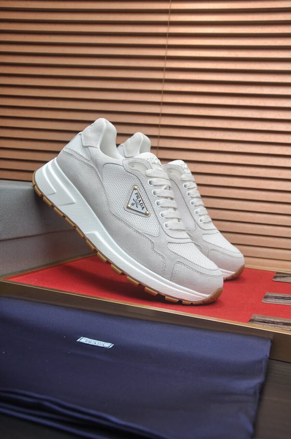 White & Silver Prada Prax 2.0 Sneakers