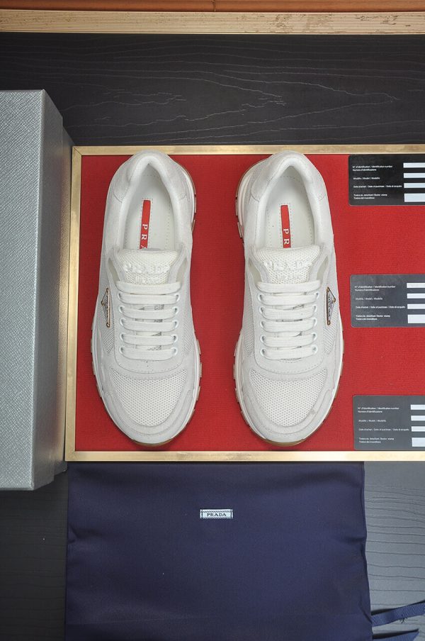 White & Silver Prada Prax 2.0 Sneakers