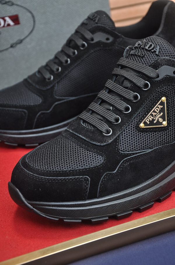 Black & Gold Prada Prax 2.0 Sneakers