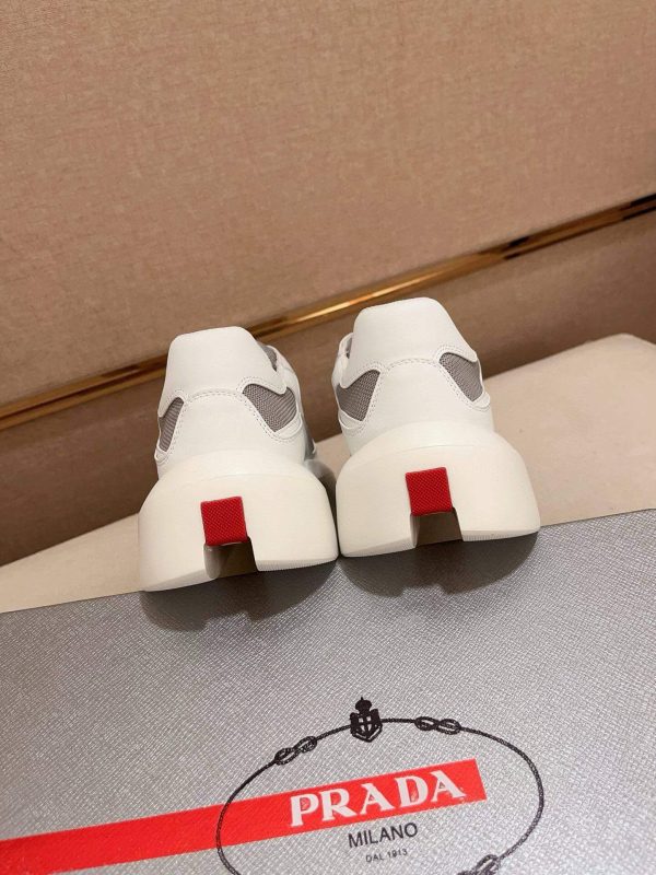 Prada America's Cup Re-Nylon Sneaker in White and Grey