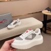 Prada America's Cup Re-Nylon Sneaker in White and Grey