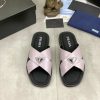 Prada Marble Grey Crocodile Leather Crisscross Sandals