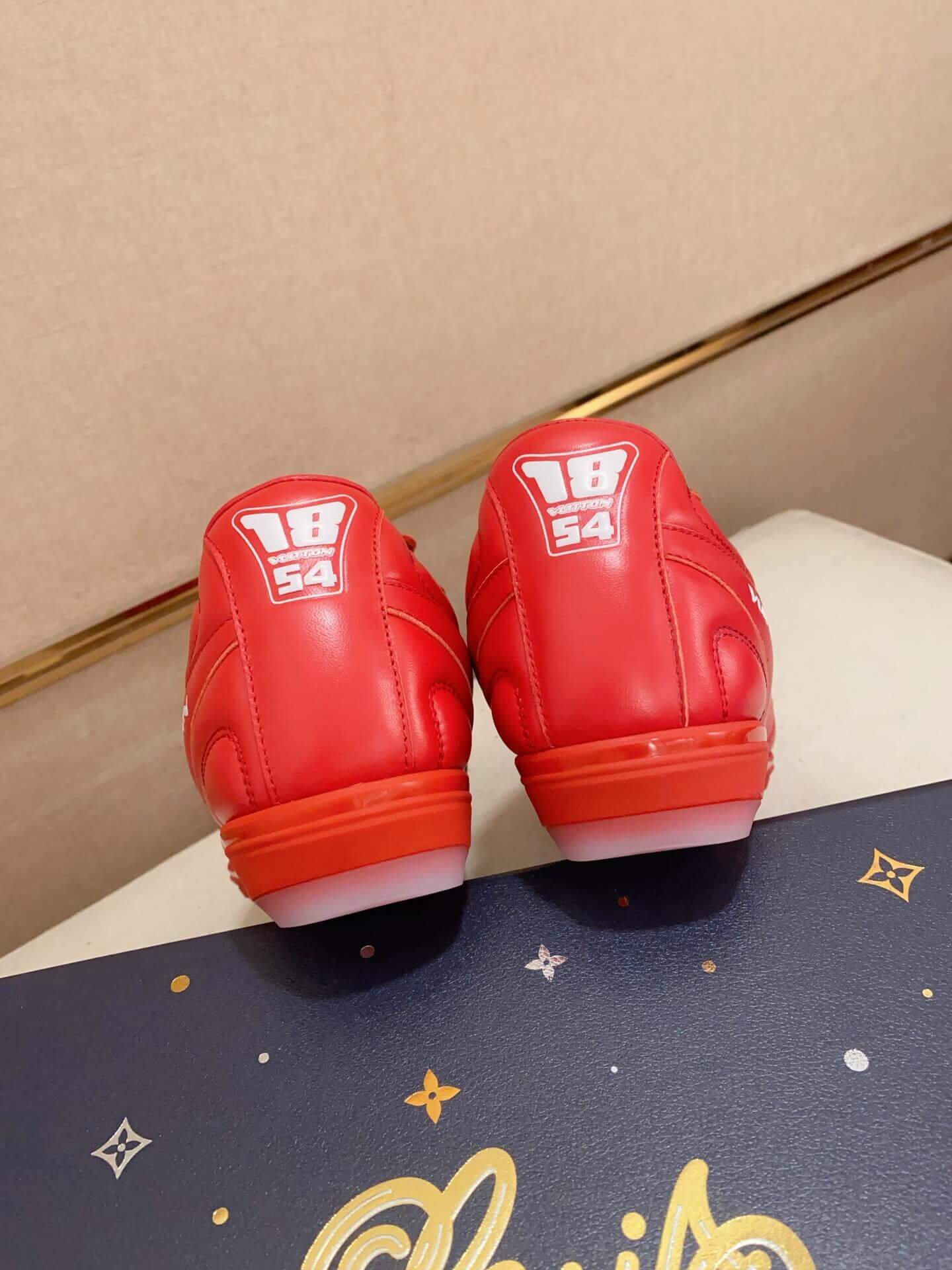 Louis Vuitton LV Red Footprint Soccer Sneaker 6 Louis Vuitton LV Red Footprint Soccer Sneaker - Image 6
