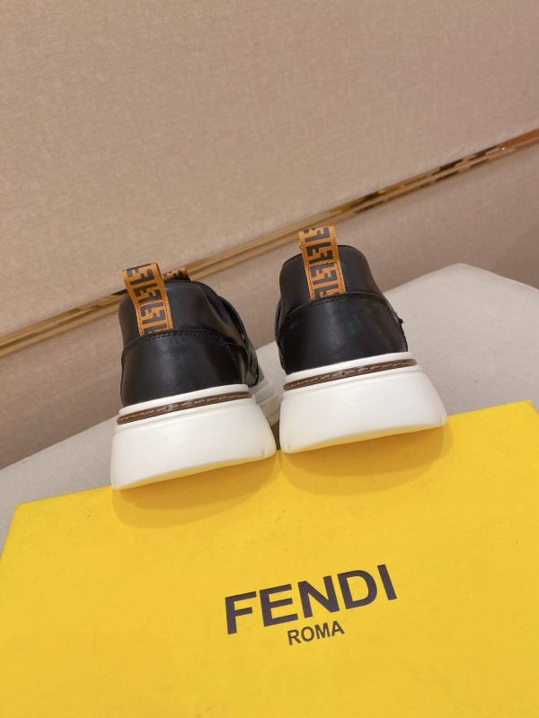 Black & Brown Fendi FF Monogram Sneakers with Hook-and-Loop Closure