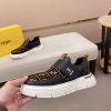 Black & Brown Fendi FF Monogram Sneakers with Hook-and-Loop Closure