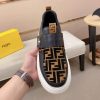 Black & Brown Fendi FF Monogram Sneakers with Hook-and-Loop Closure