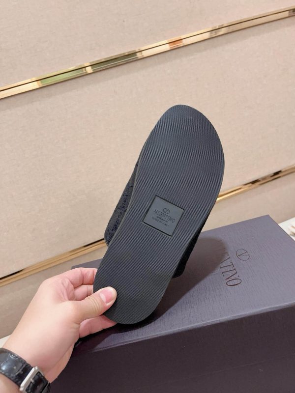 Valentino Garavani Black Toile Iconographe Sandals