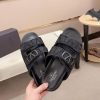 Valentino Garavani Black Toile Iconographe Sandals