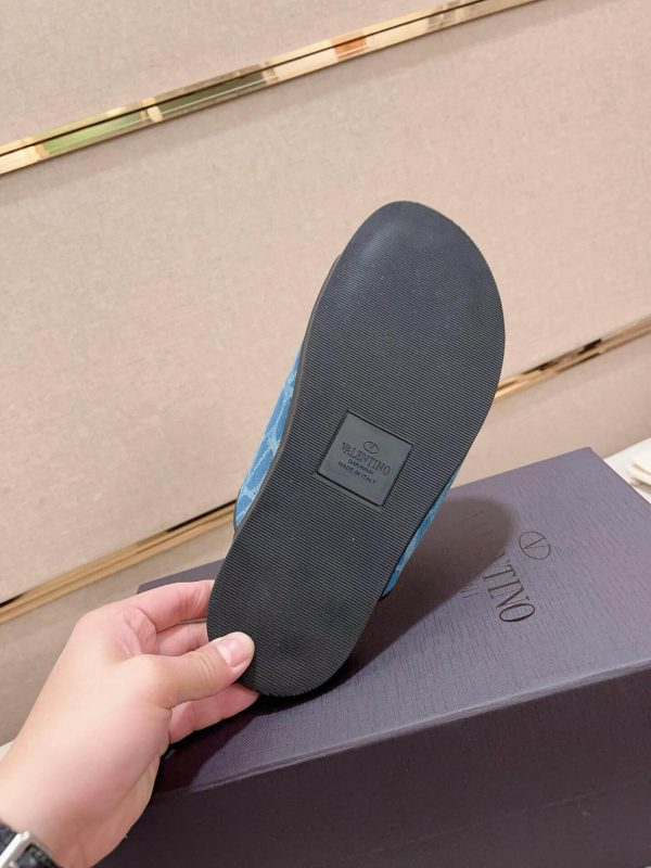 Valentino Garavani VLogo Blue Toile Iconographe Sandals