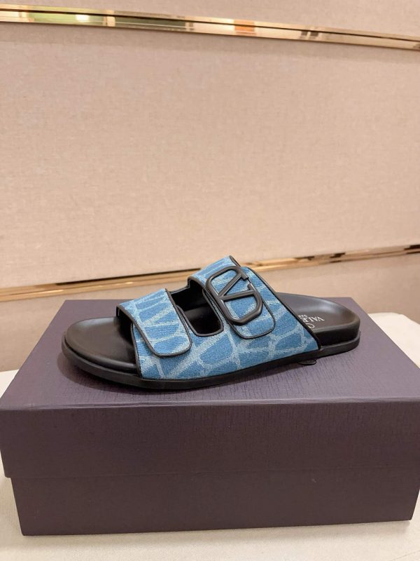 Valentino Garavani VLogo Blue Toile Iconographe Sandals