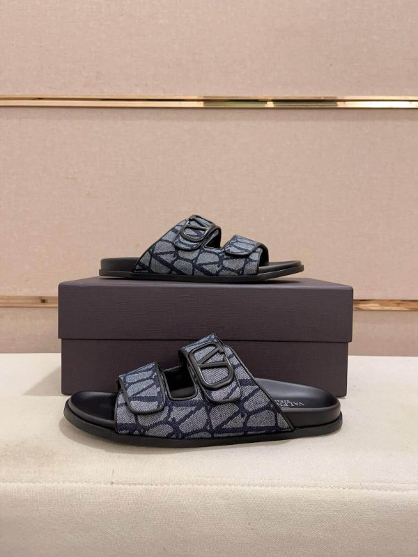 Valentino Garavani VLogo Blue Toile Iconographe Sandals