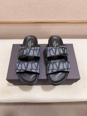 Valentino Garavani VLogo Blue Toile Iconographe Sandals