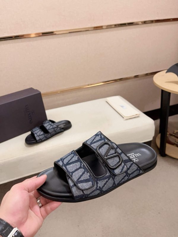 Valentino Garavani VLogo Blue Toile Iconographe Sandals