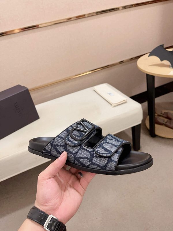 Valentino Garavani VLogo Blue Toile Iconographe Sandals