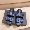 Valentino Garavani VLogo Blue and Black Toile Iconographe Sandals