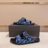 Valentino Garavani VLogo Blue and Black Toile Iconographe Sandals