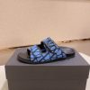 Valentino Garavani VLogo Blue and Black Toile Iconographe Sandals