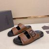 Valentino Garavani VLogo Sandals in Brown Leather