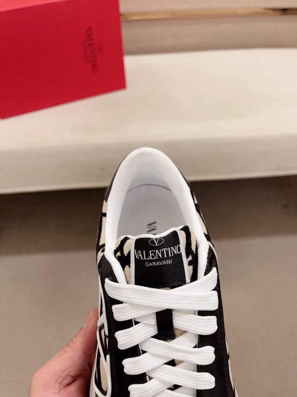 Valentino Garavani True Act Low-Top Trainer in Nappa Leather And Toile Iconographe Fabric