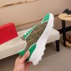 Valentino Garavani True Act Low-Top Trainer in Green Nappa Leather And Green Toile Iconographe Fabric