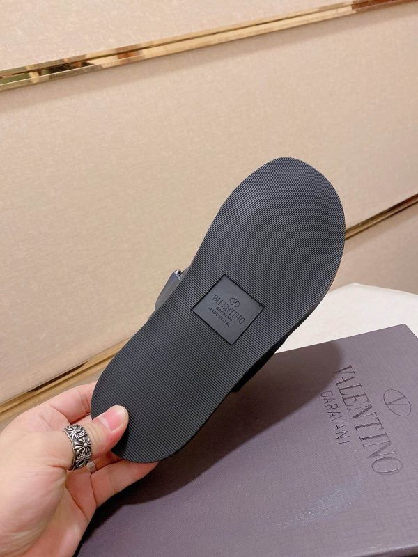 Valentino Garavani VLTN Leather Sandals in Blue