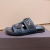 Valentino Garavani VLTN Leather Sandals in Blue