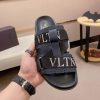 Valentino Garavani VLTN Leather Sandals in Blue