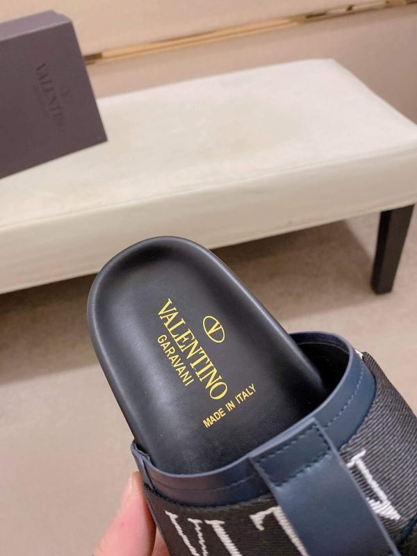 Valentino Garavani VLTN Leather Sandals in Blue