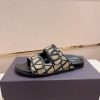 Valentino VLogo Beige and Black Toile Iconographe Sandals