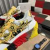 Versace White and Gold Trigreca Sneakers with Medusa Head and Baroque