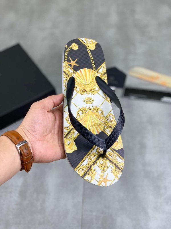 Versace Baroque Pattern Flip-Flops