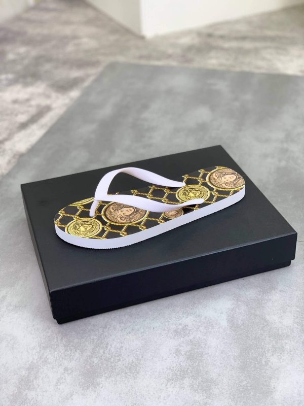 Versace Medusa Chainlink Flip-Flops
