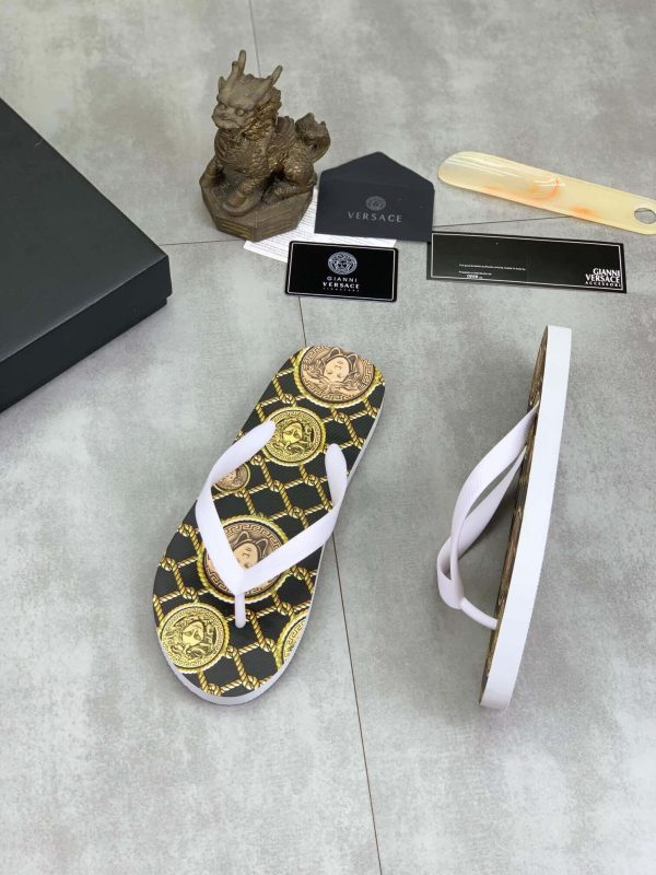 Versace Medusa Chainlink Flip-Flops