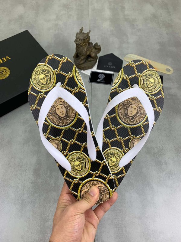 Versace Medusa Chainlink Flip-Flops