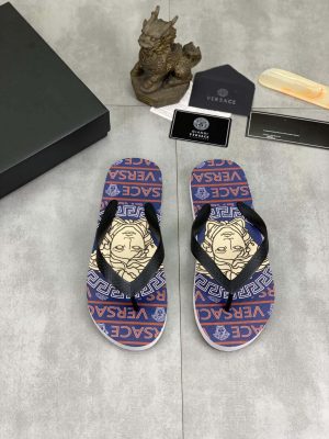 Versace Medussa Purple Flip-Flops