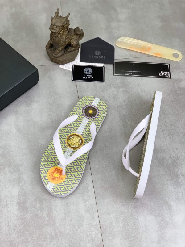 Versace Medusa Green Flip-Flops