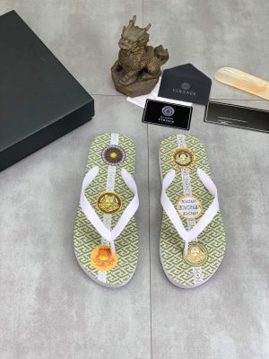 Versace Medusa Green Flip-Flops