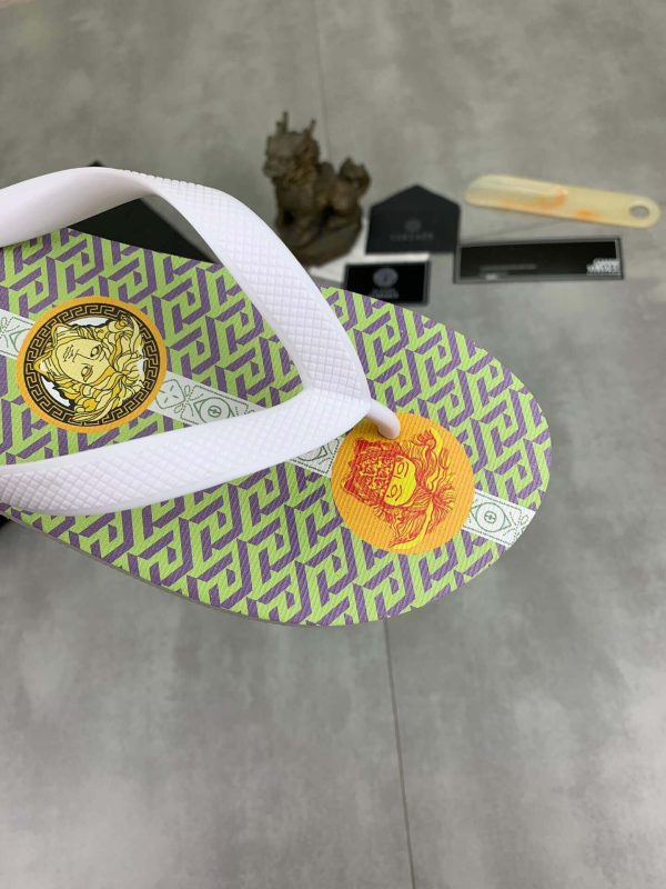 Versace Medusa Green Flip-Flops