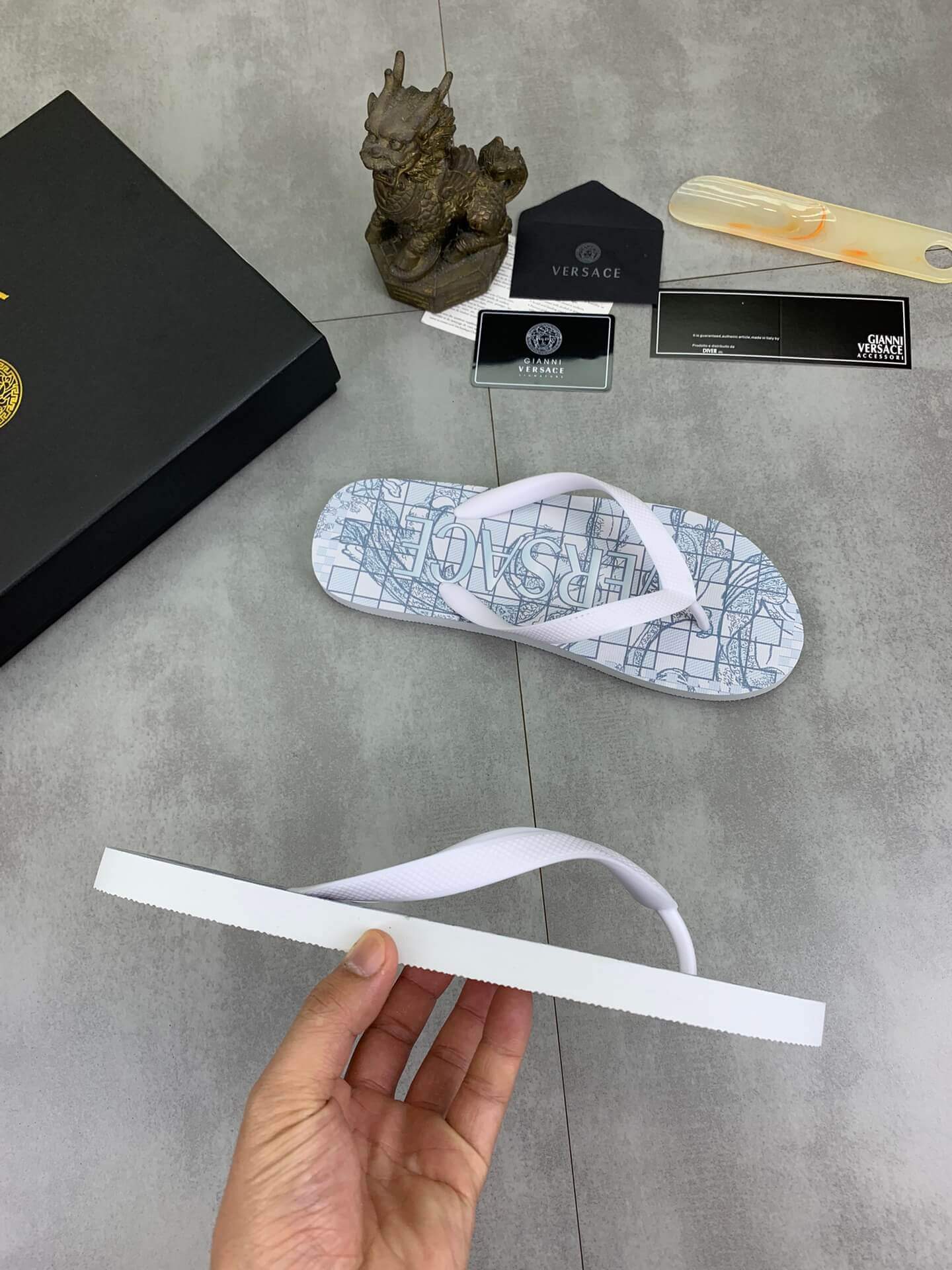 Versace White Rubber Flip-Flops 8 Versace White Rubber Flip-Flops - Image 8