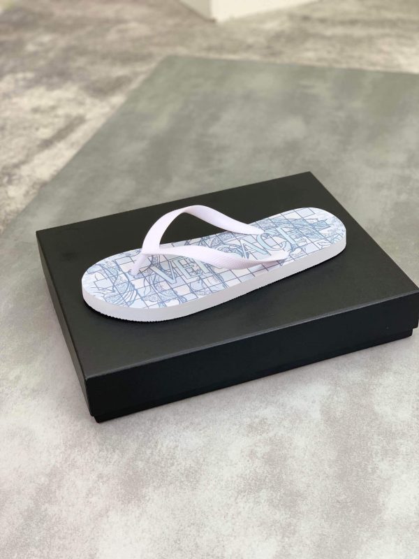 Versace White Rubber Flip-Flops